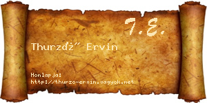 Thurzó Ervin névjegykártya