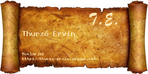 Thurzó Ervin névjegykártya