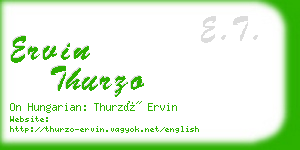 ervin thurzo business card